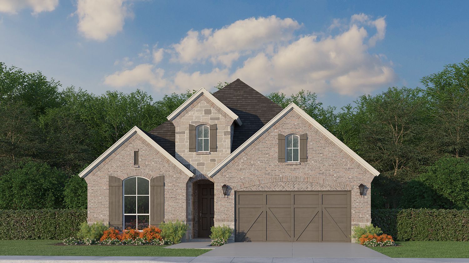 Plan 1147 Elevation A w/ Stone