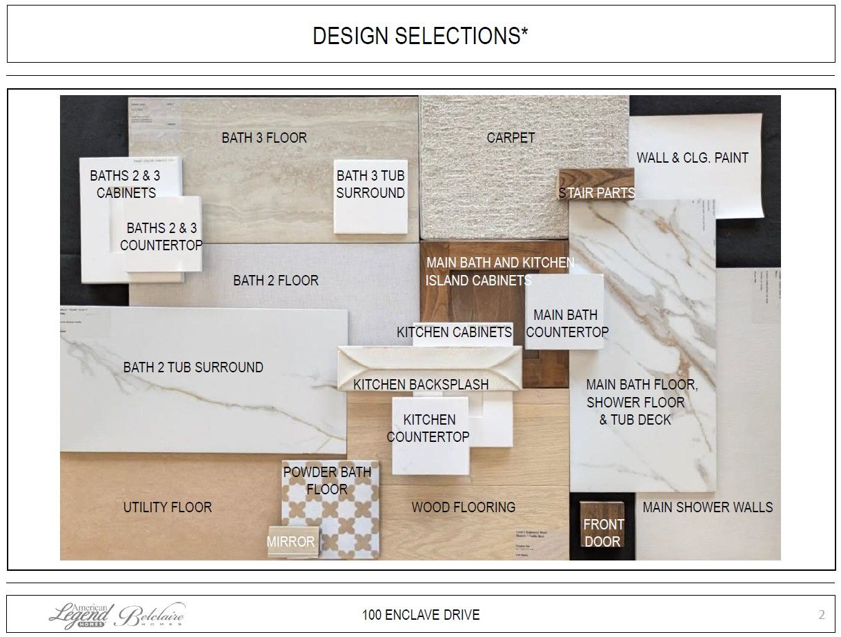 Representative photo of design selections for 100 Enclave