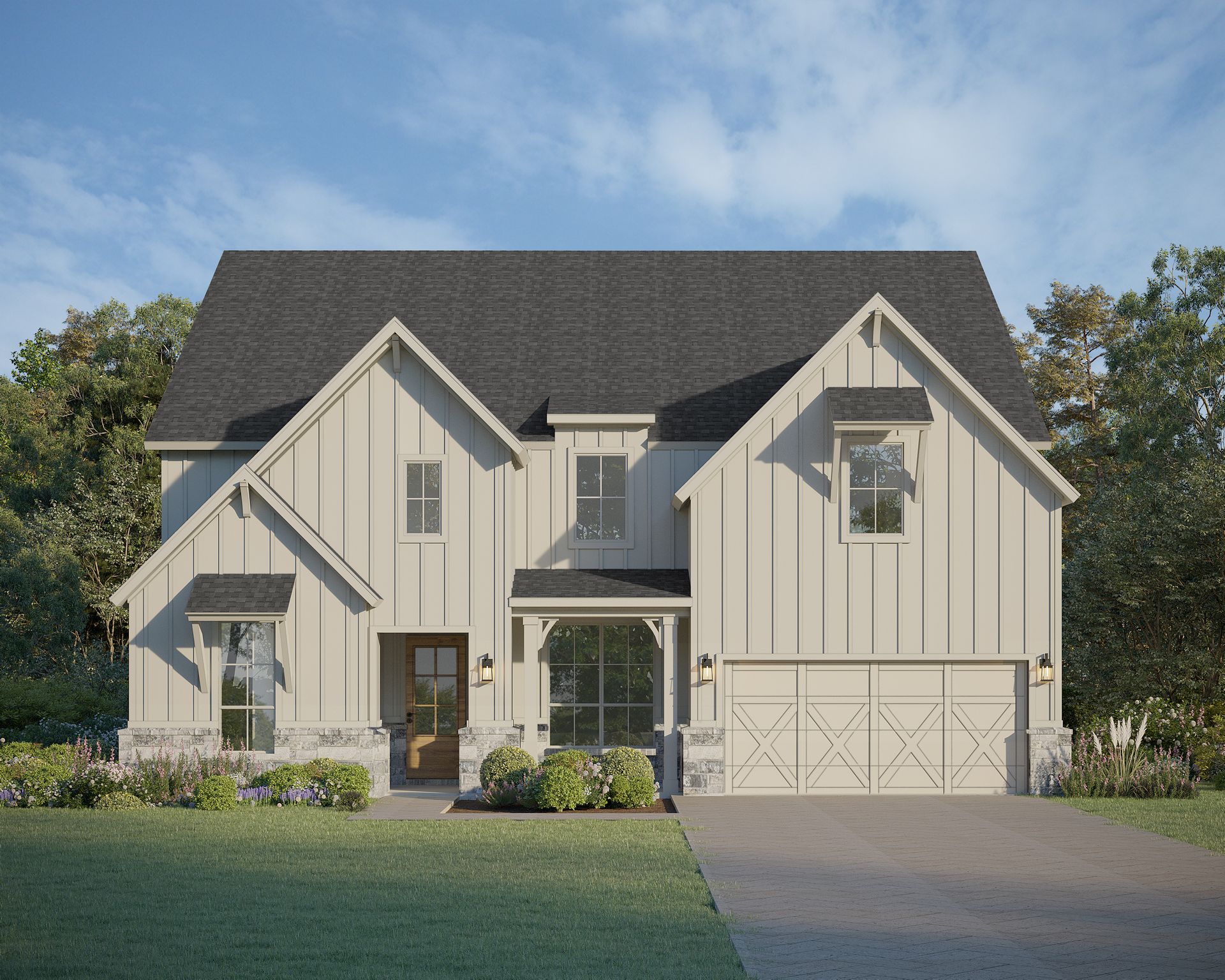 1325 Whitetail Elevation E w/ Stone