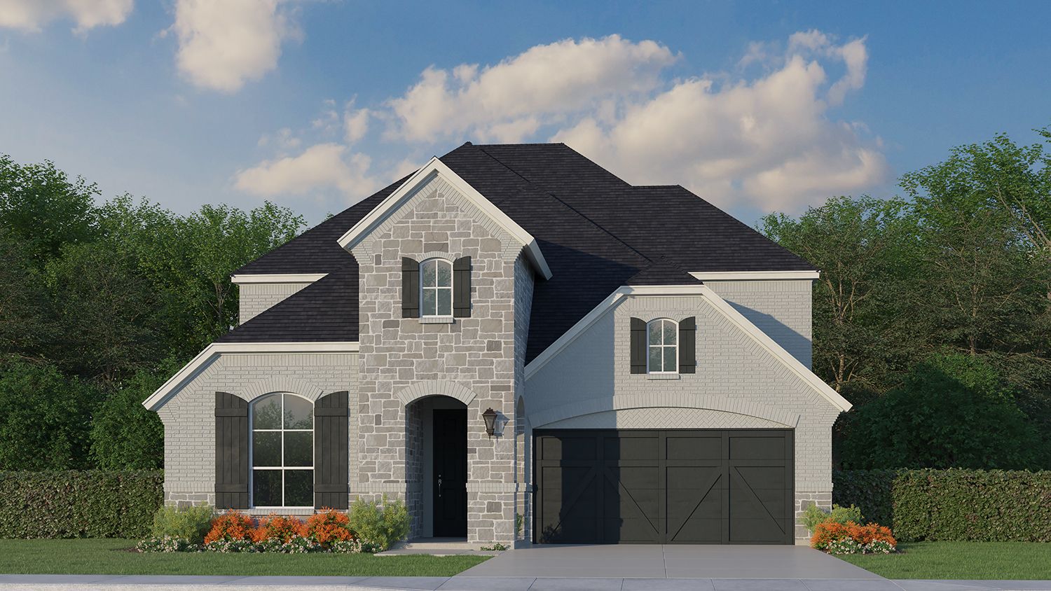 Plan 1509 Elevation D w/ Stone
