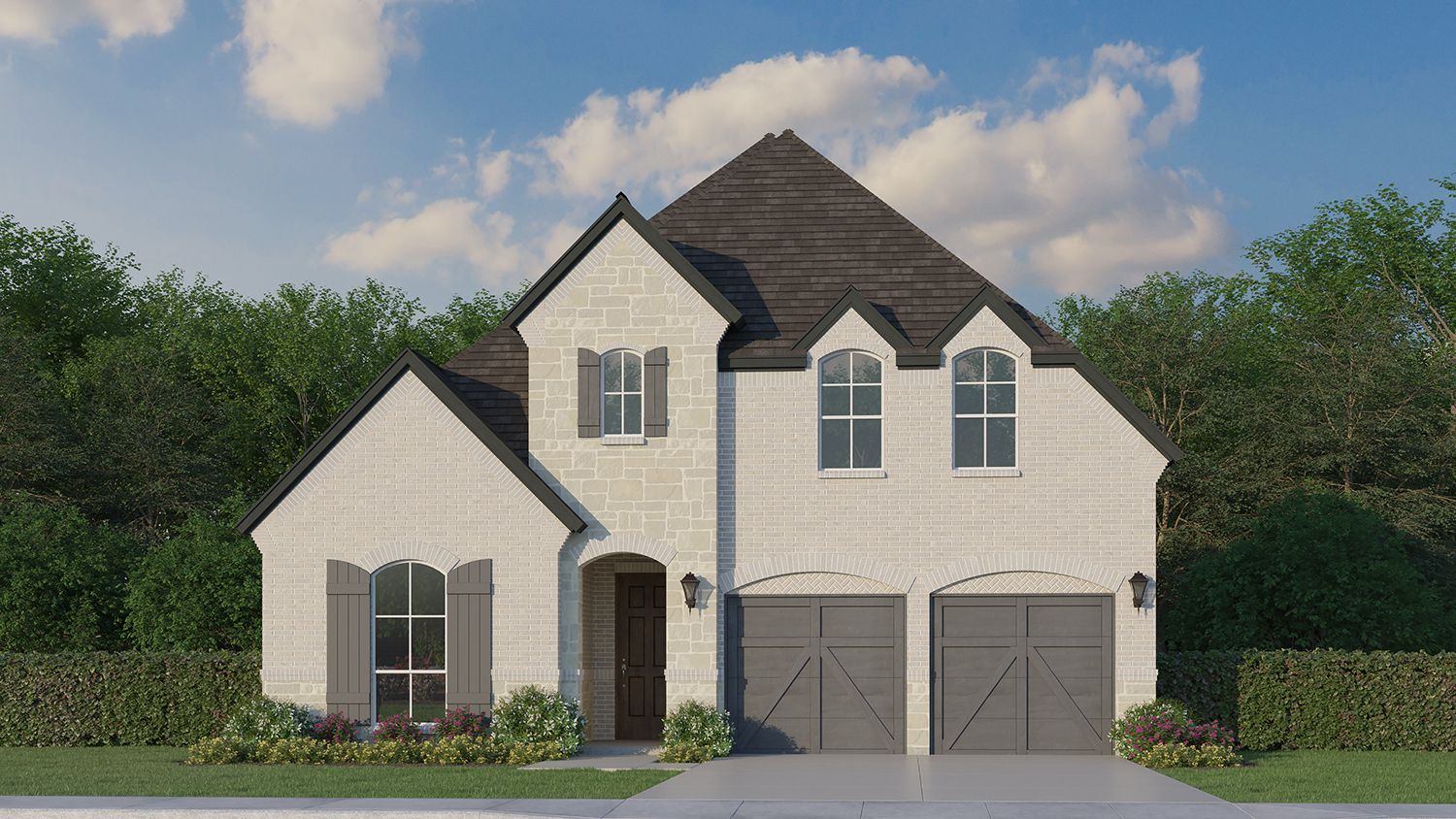 Plan 1135 Elevation C w/ Stone