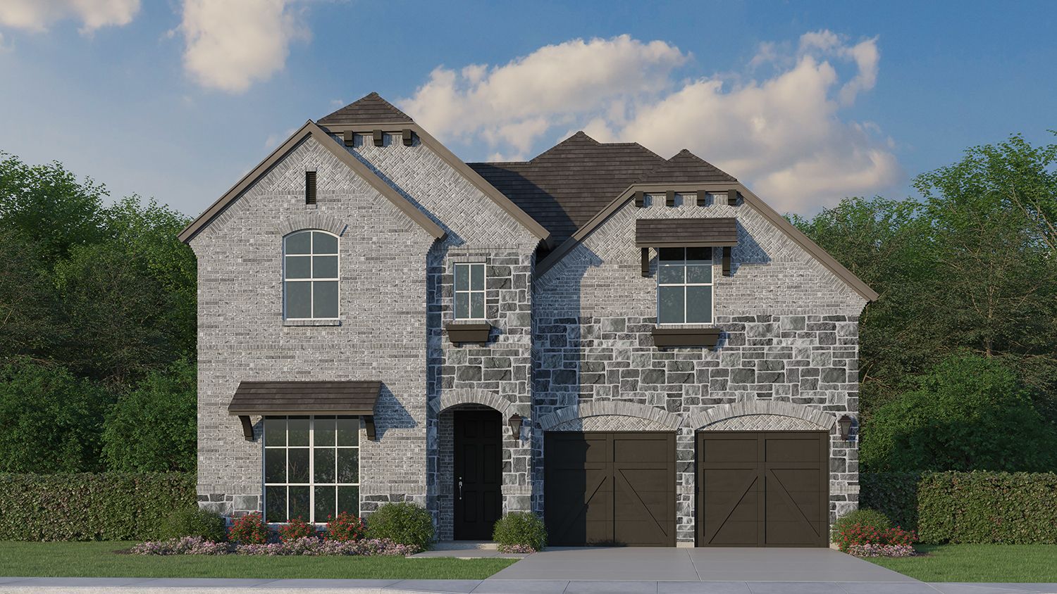 Plan 1137 Elevation B w/ Stone