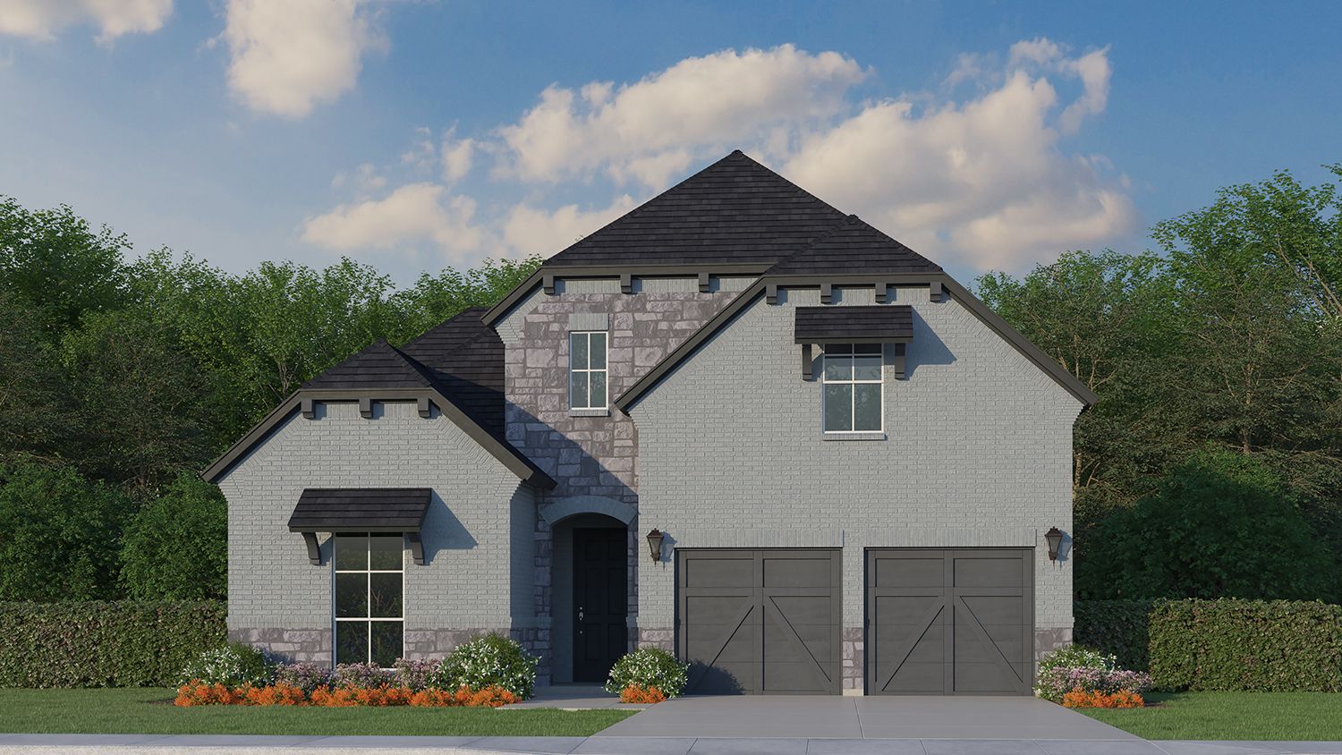 Plan 1195 Elevation B w/ Stone