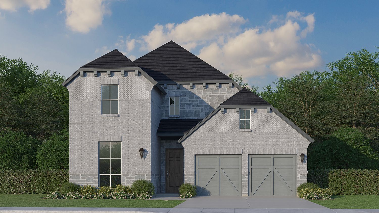 Plan 1163 Elevation H w/ Stone