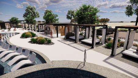 Meraki Poolside Cabanas and Lounge Area – Artist Rendering