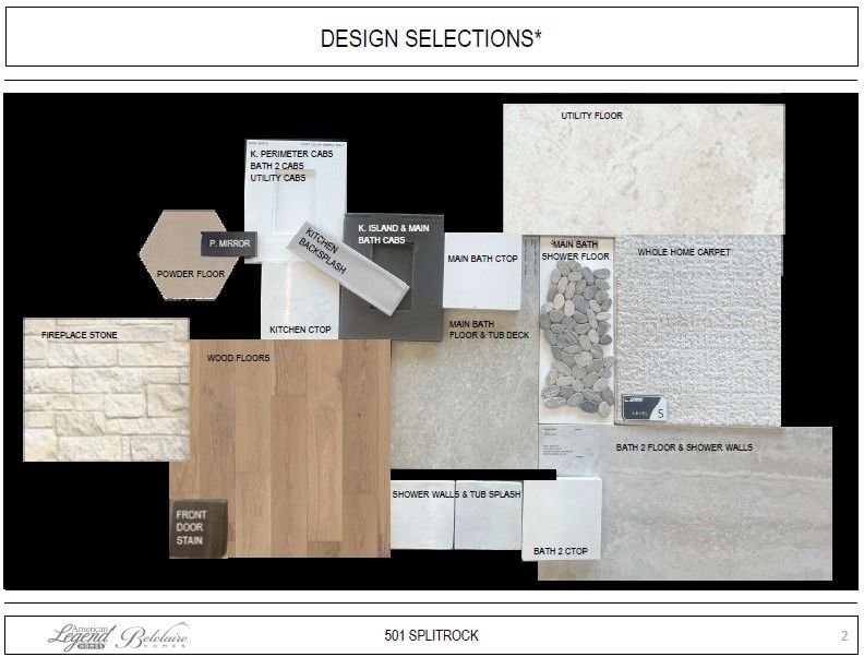 Representative photo of design selections for 501 Splitrock