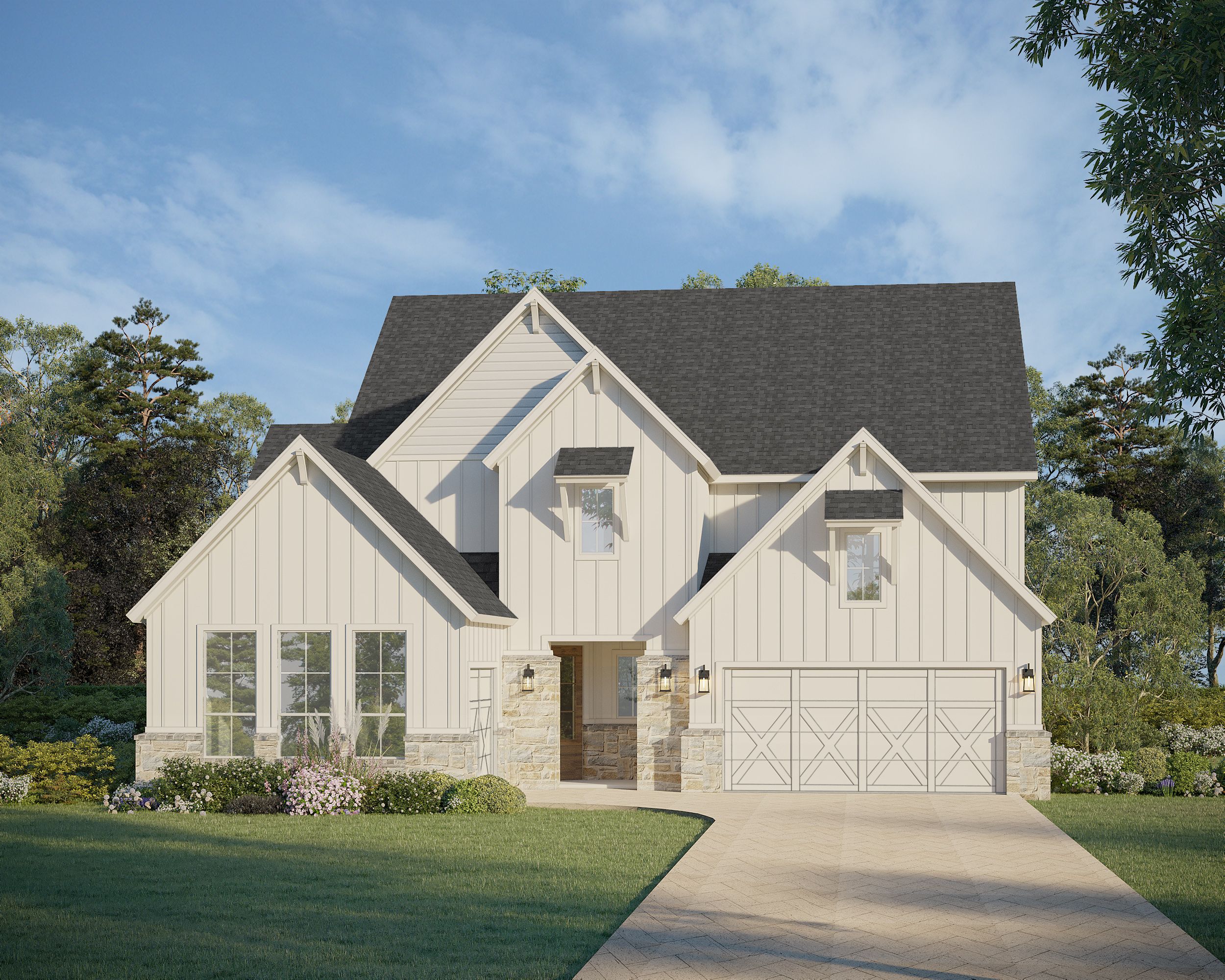 Plan 1634 Elevation E w/ Stone