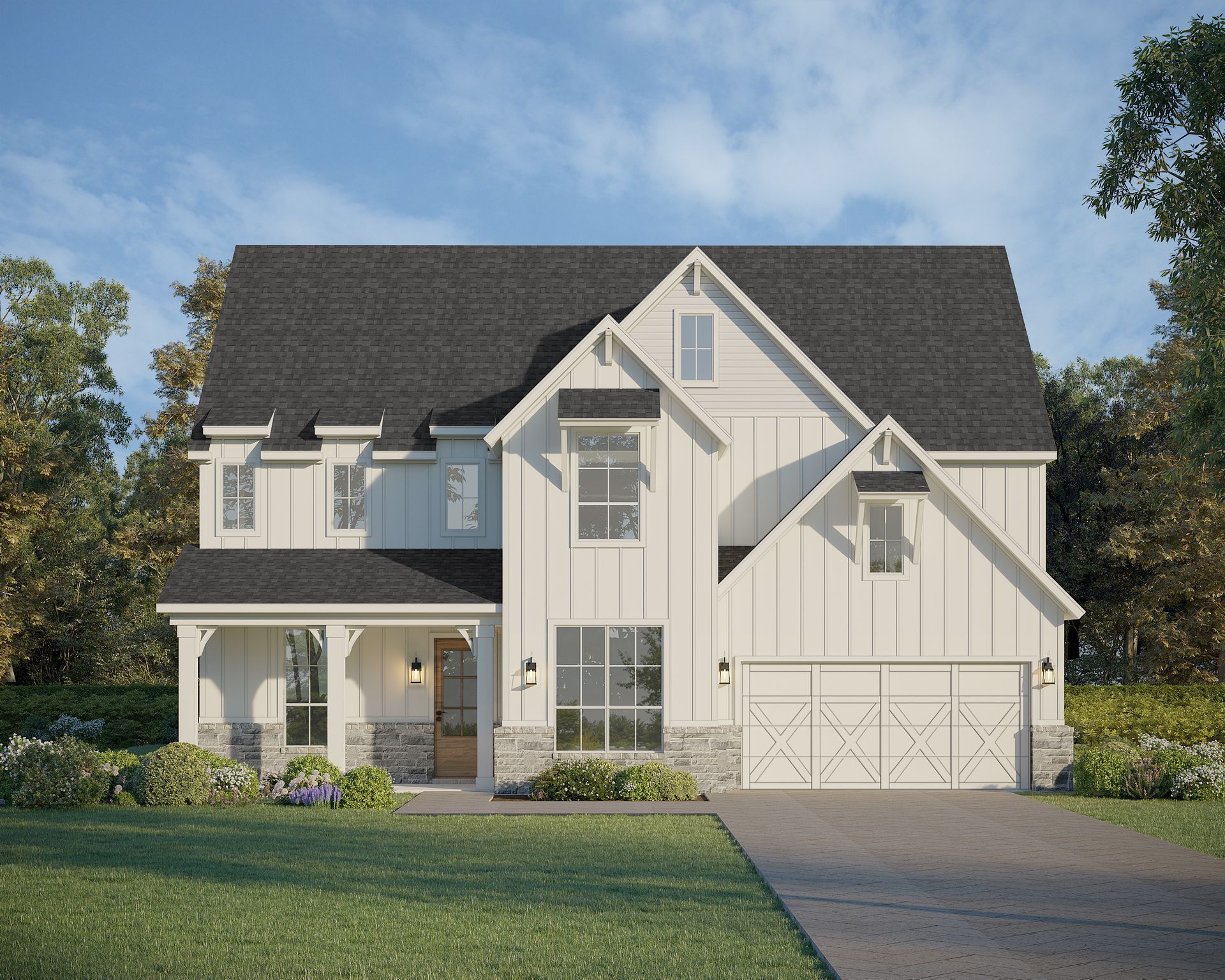Plan 1639 Elevation E w/ Stone