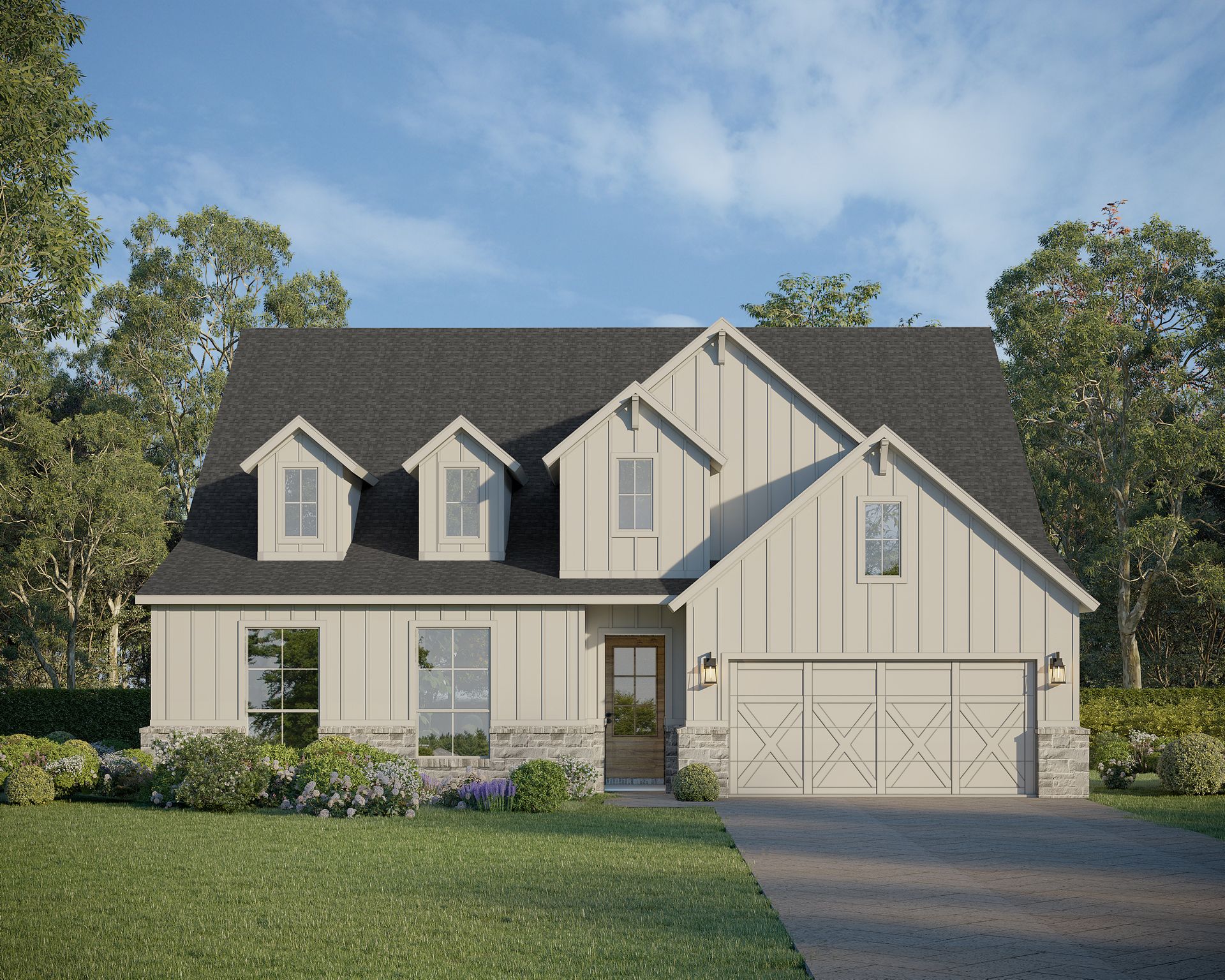 Plan 1623 Elevation E w/ Stone