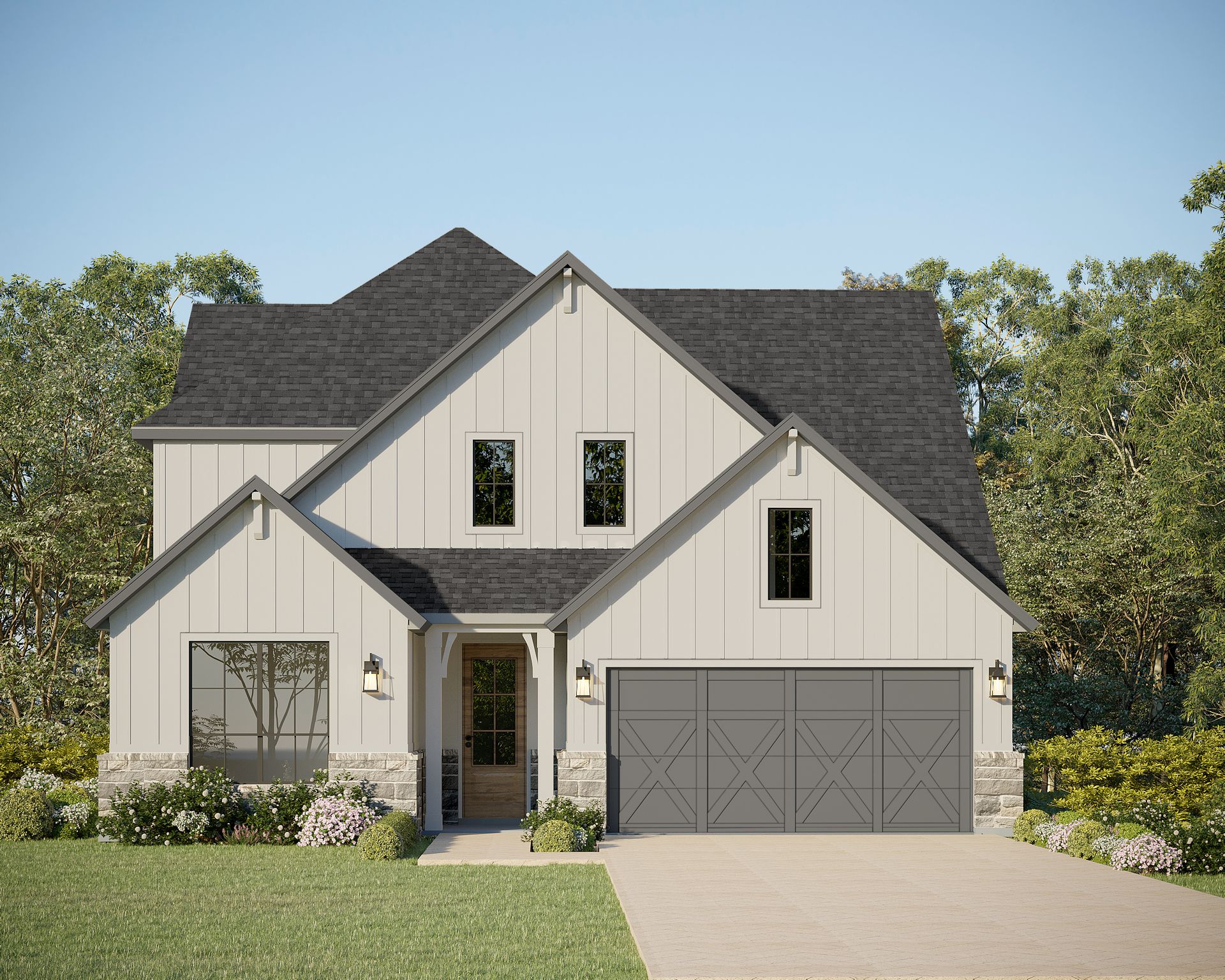 Plan 1563 Elevation B w/ Stone
