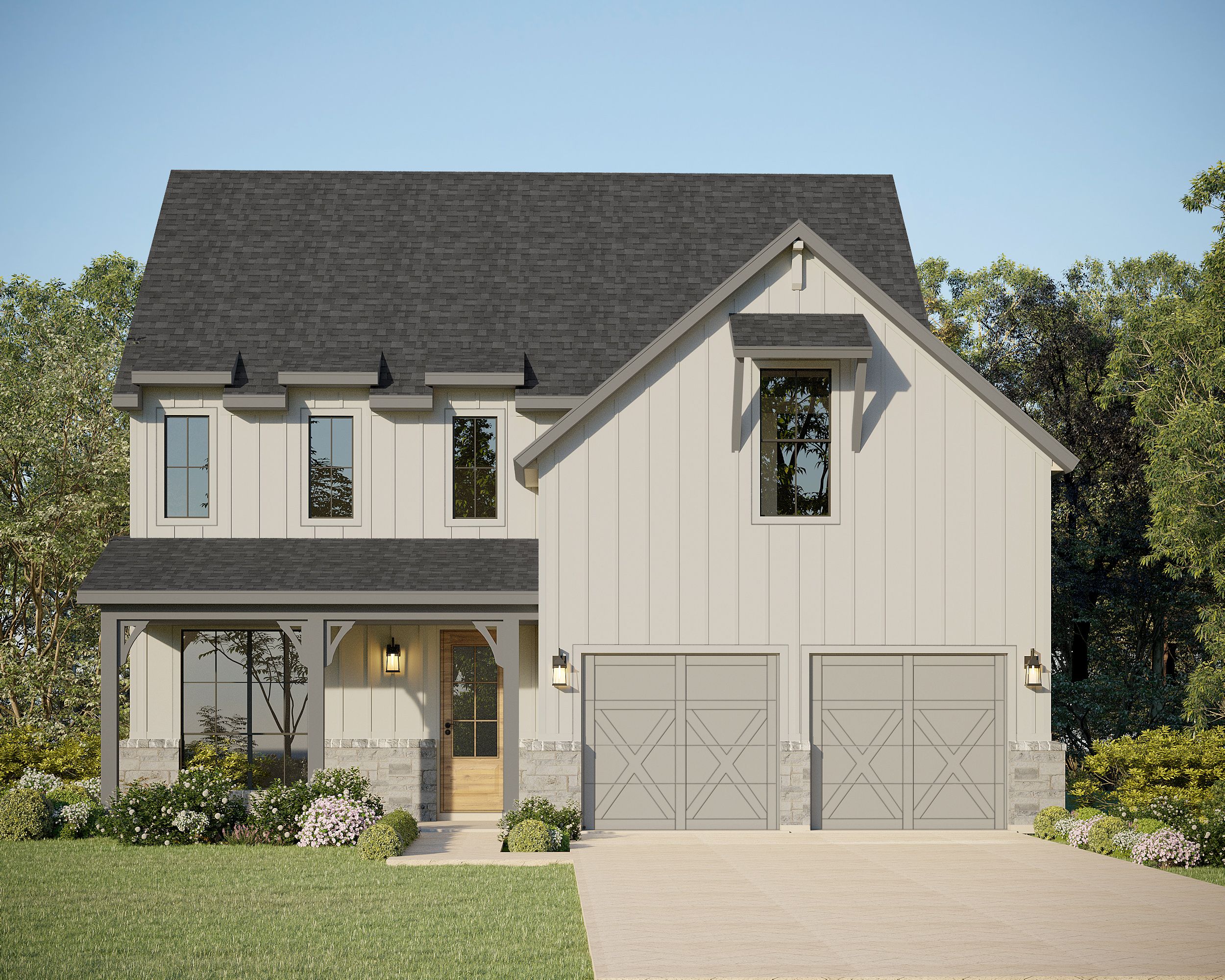 Plan 1568 Elevation B w/ Stone