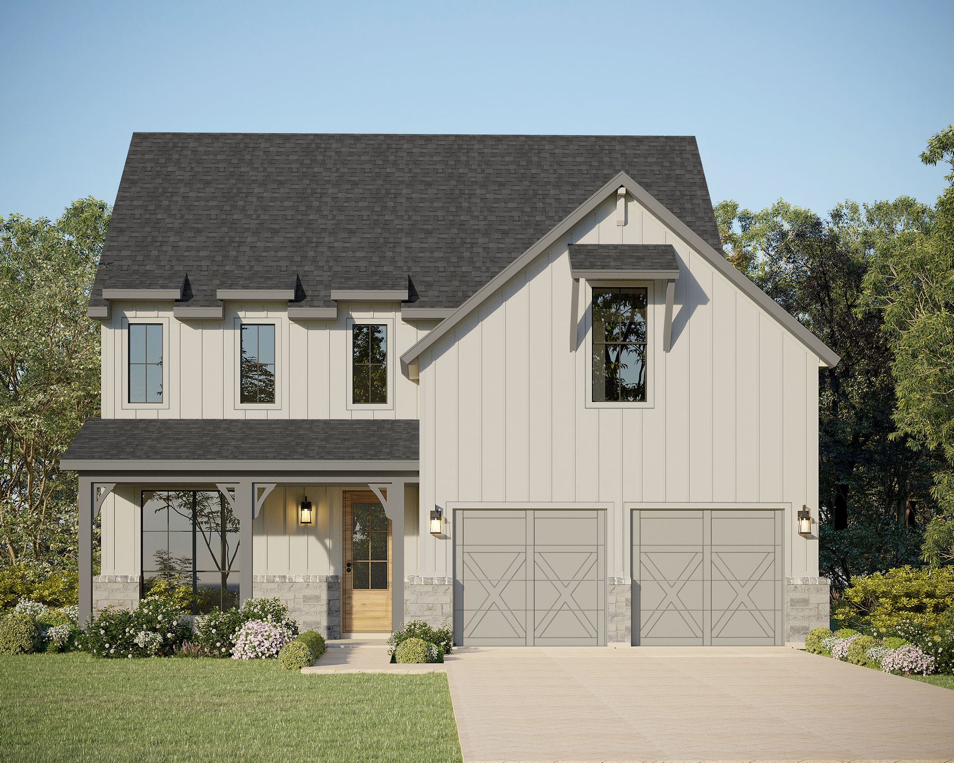 Plan 1568 Elevation B w/ Stone