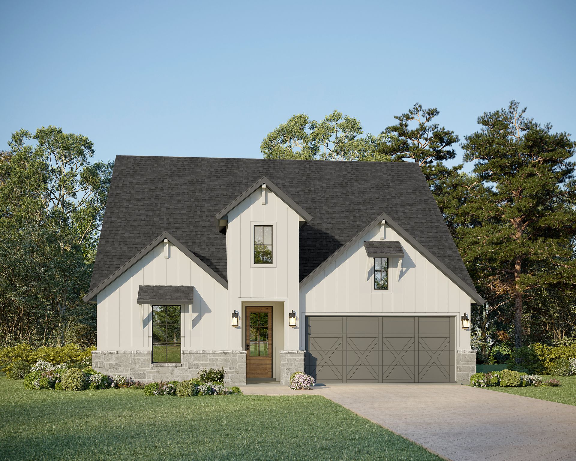 Plan 1560 Elevation B w/ Stone