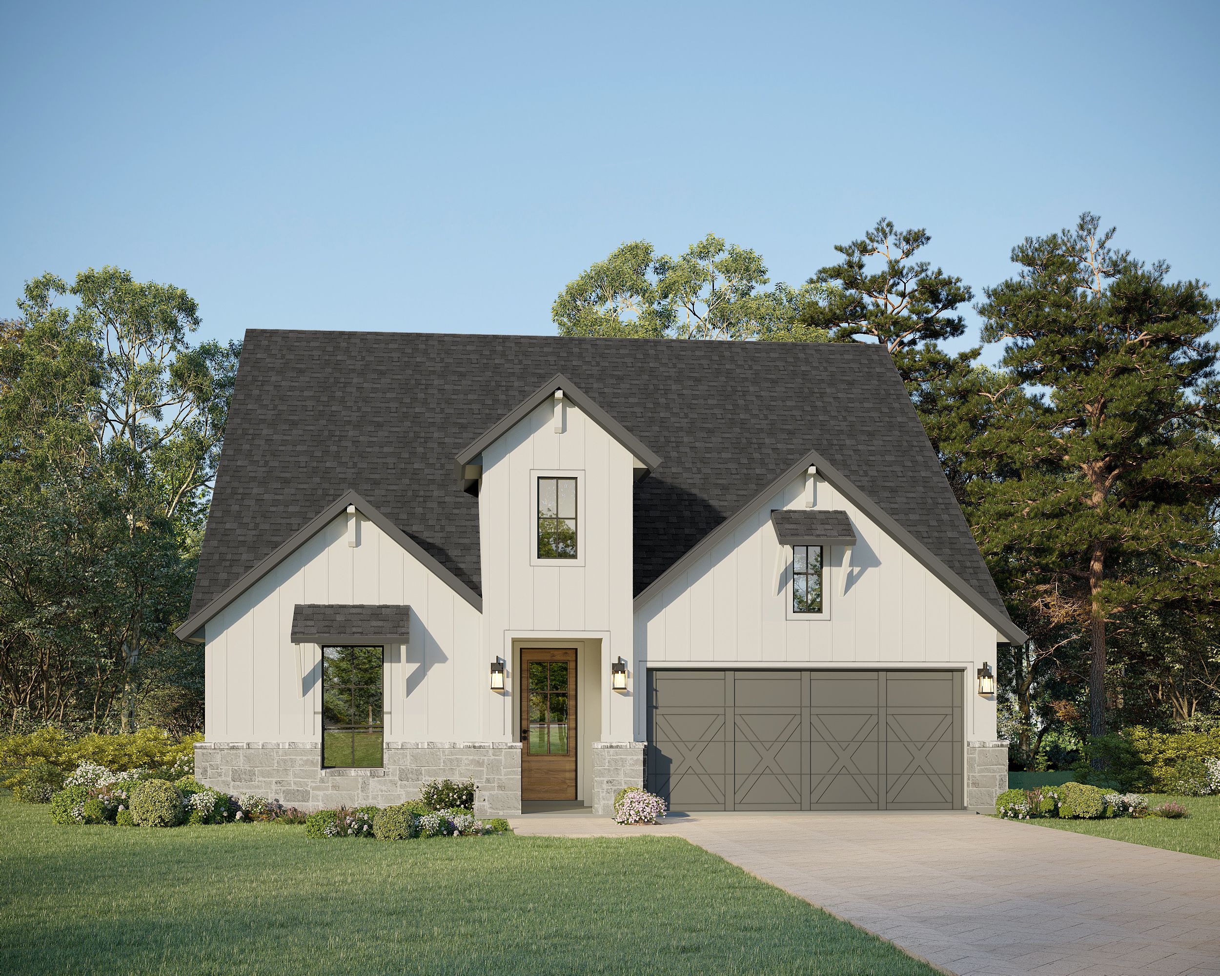 Plan 1560 Elevation B w/ Stone