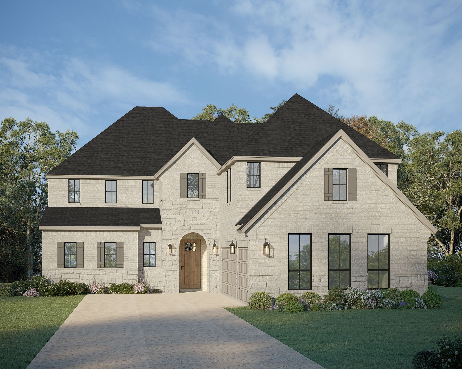 Plan 1644 Elevation D w/ Stone