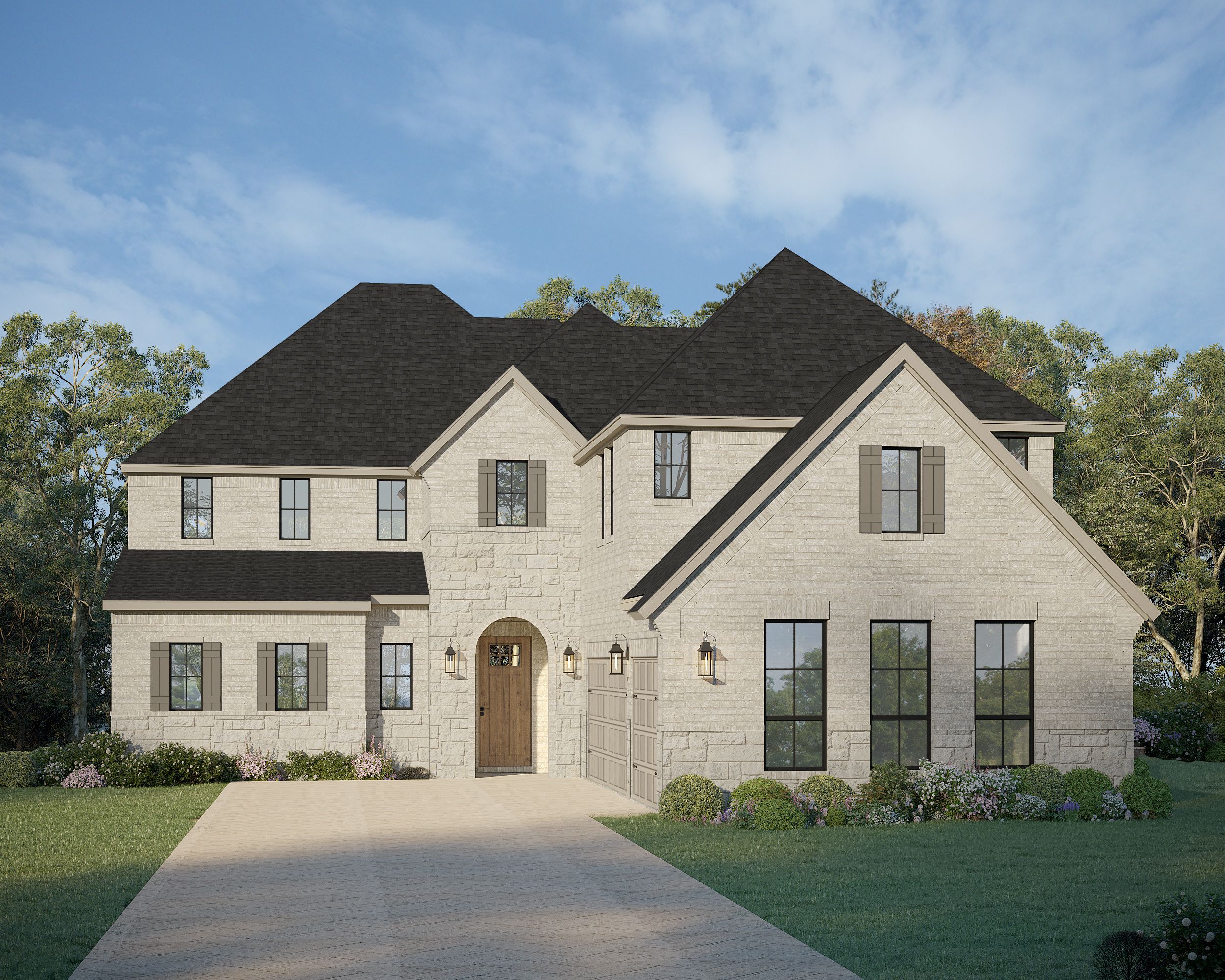 Plan 1644 Elevation D w/ Stone