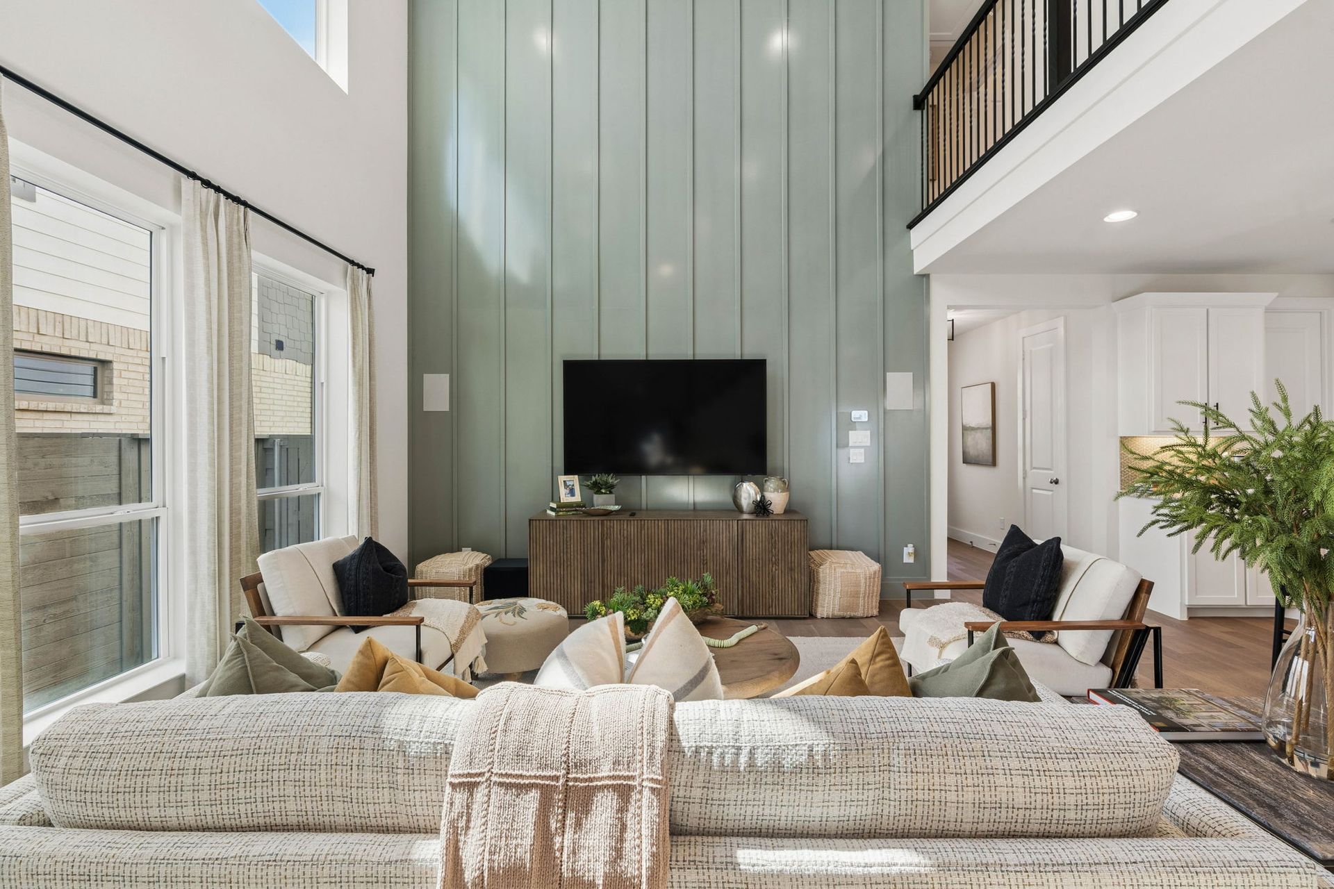 Statement Accent Wall in American Legend Homes Living Room - Representative Photo of Plan 1462