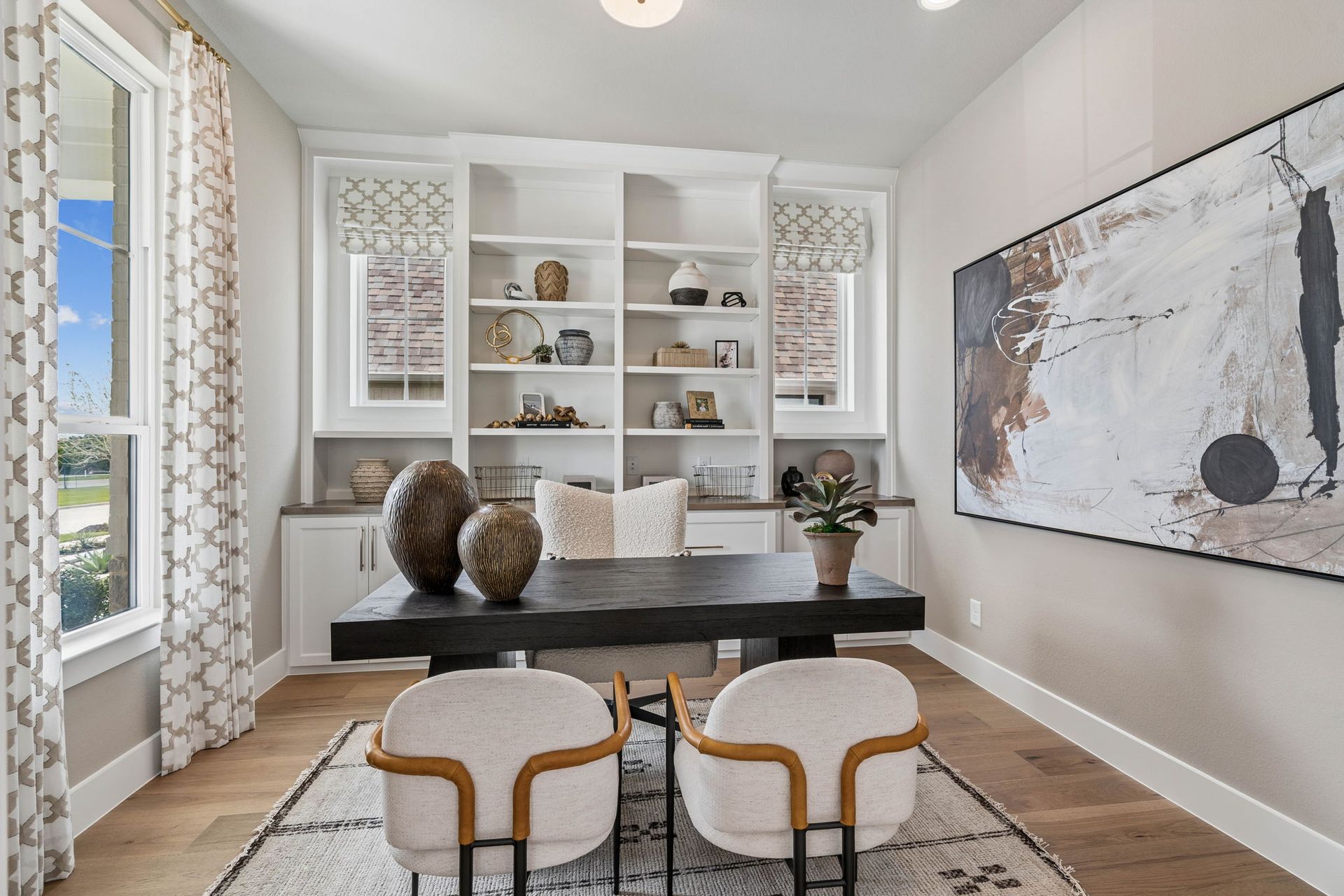 Sophisticated Home Office with Custom Built-Ins