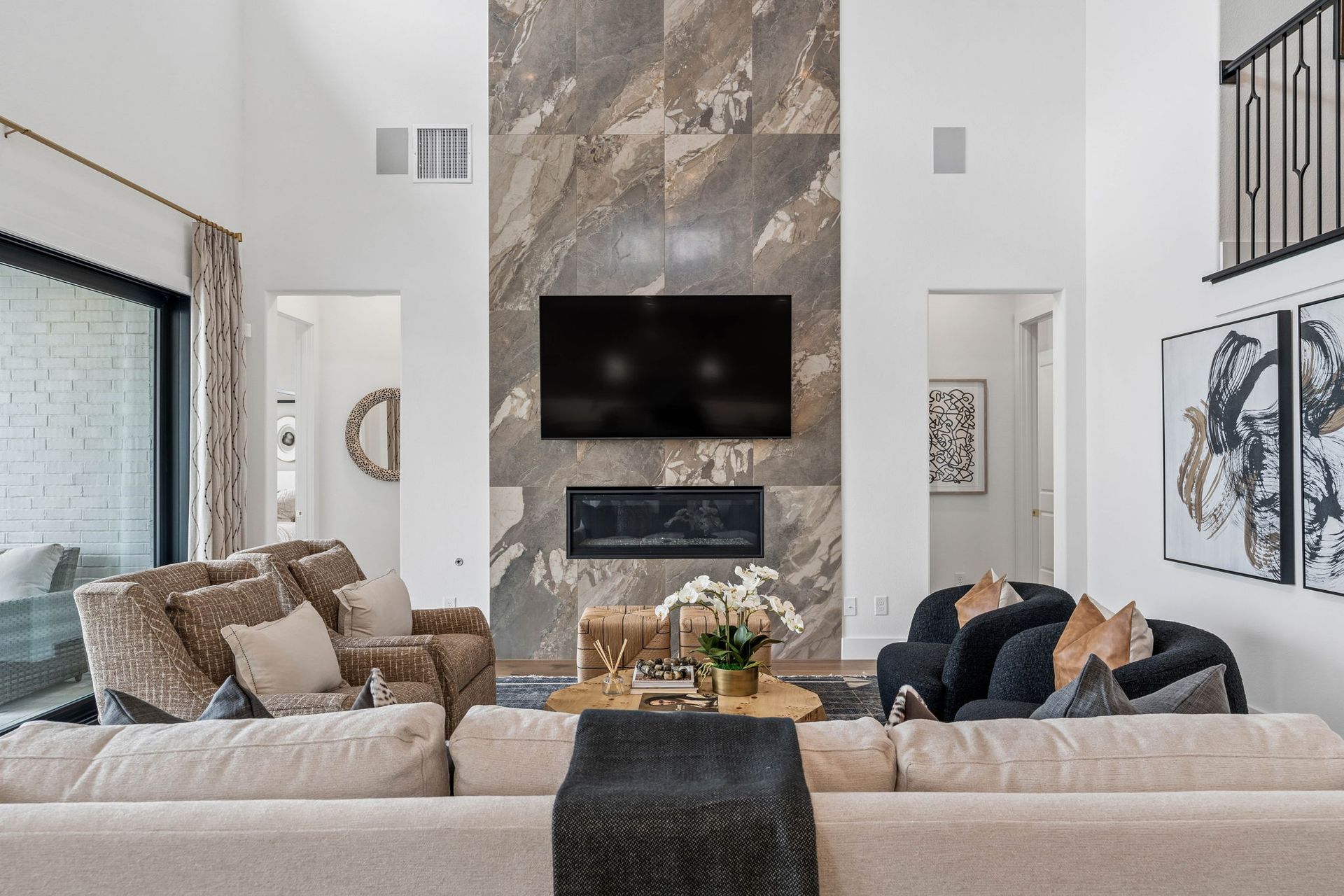 Statement Fireplace in the Heart of the Home