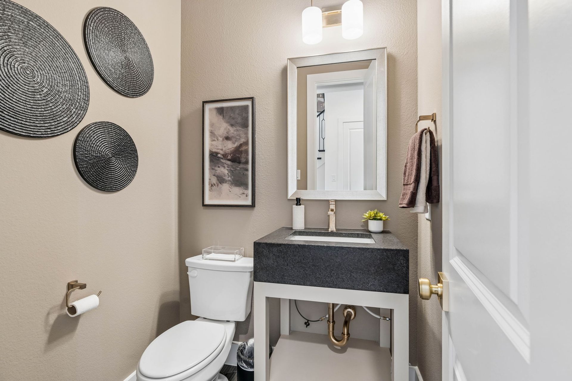 Modern Powder Room with Sophisticated Details