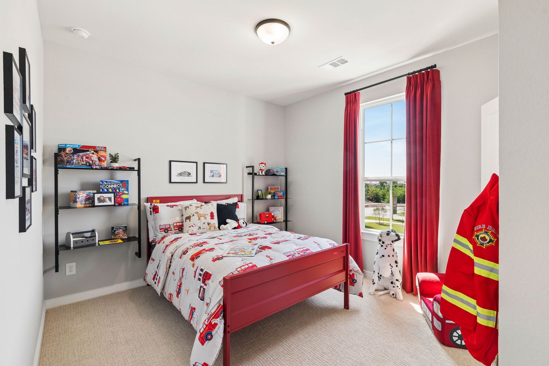 Bright Secondary Bedroom with Playful Designer Styling