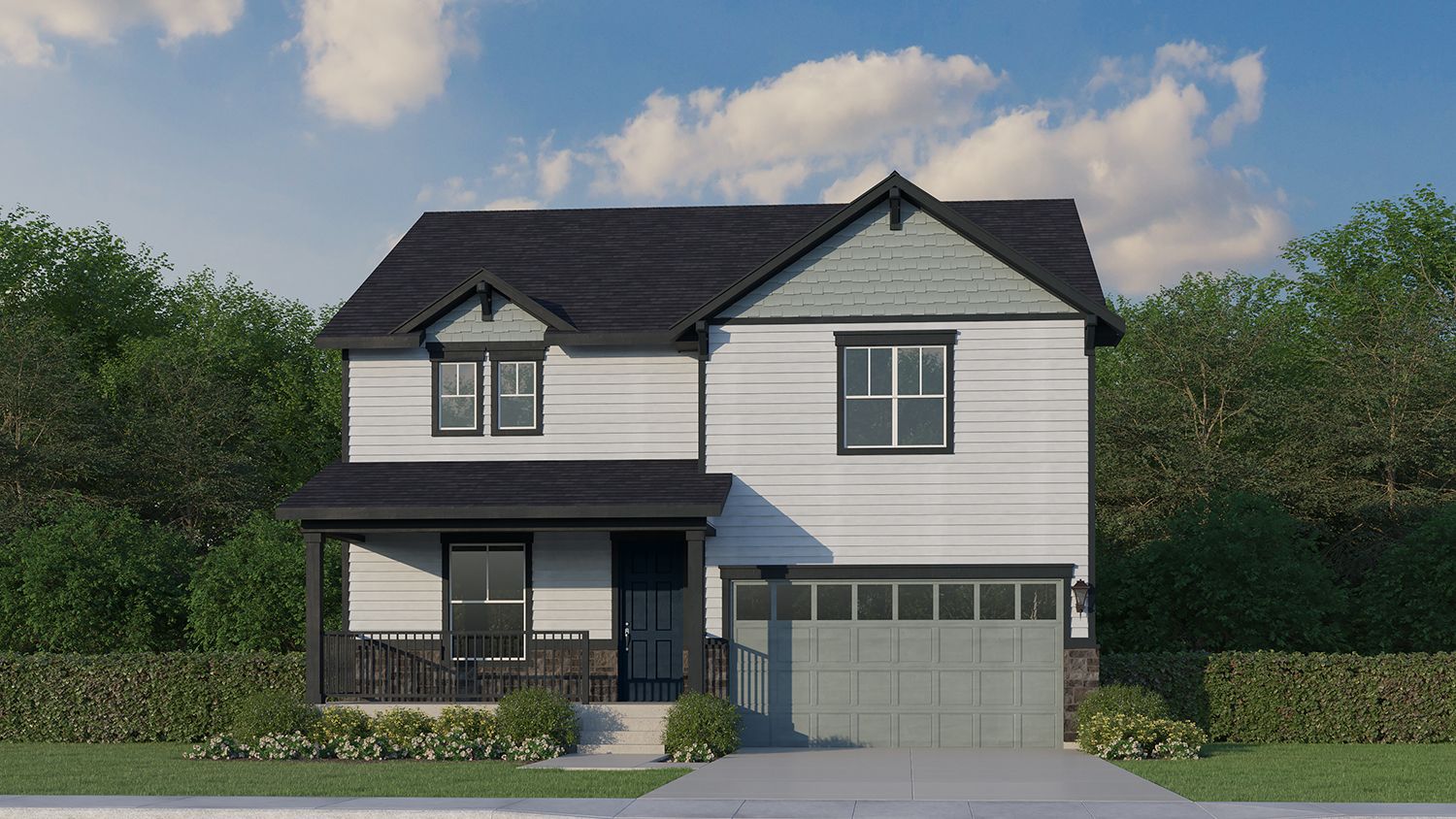 Plan C375 Elevation A w/ Stone