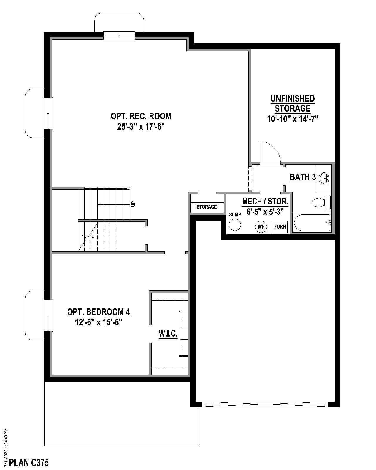 Plan C375 Base Bed