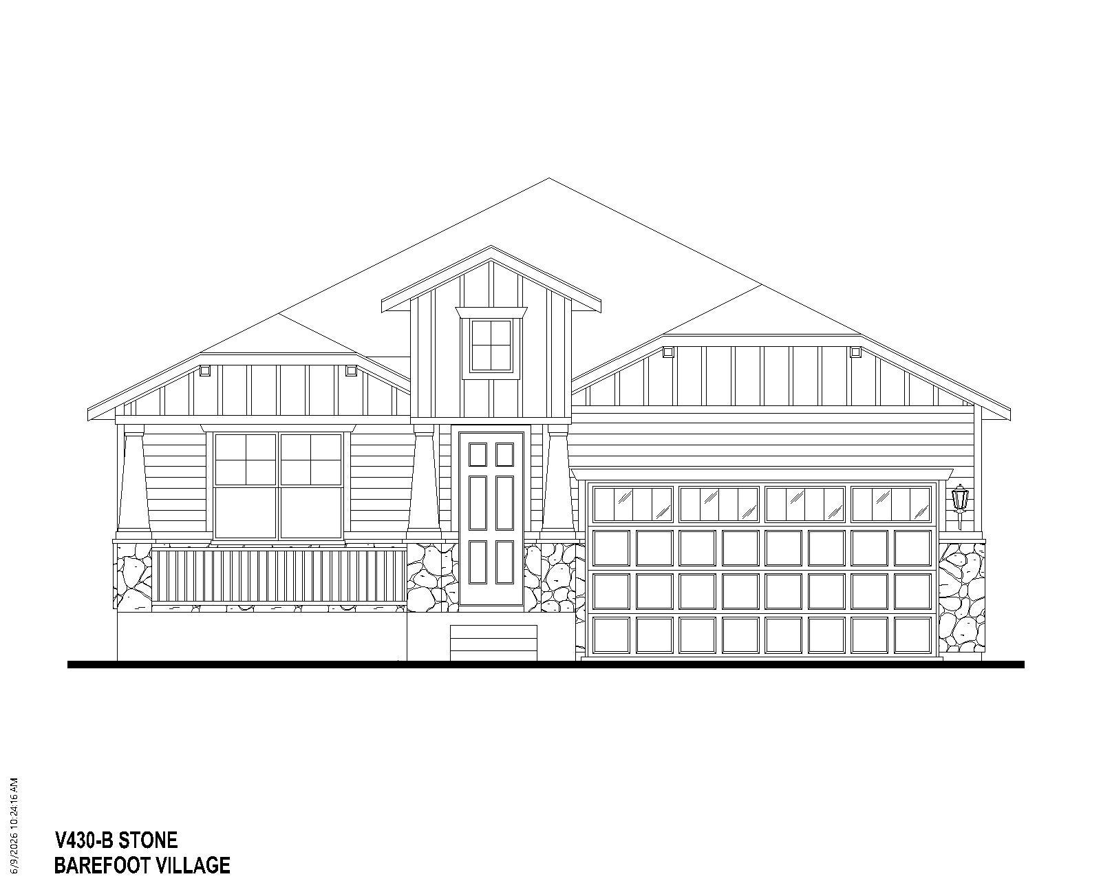 Plan V430 BV Elevation B w/ Stone