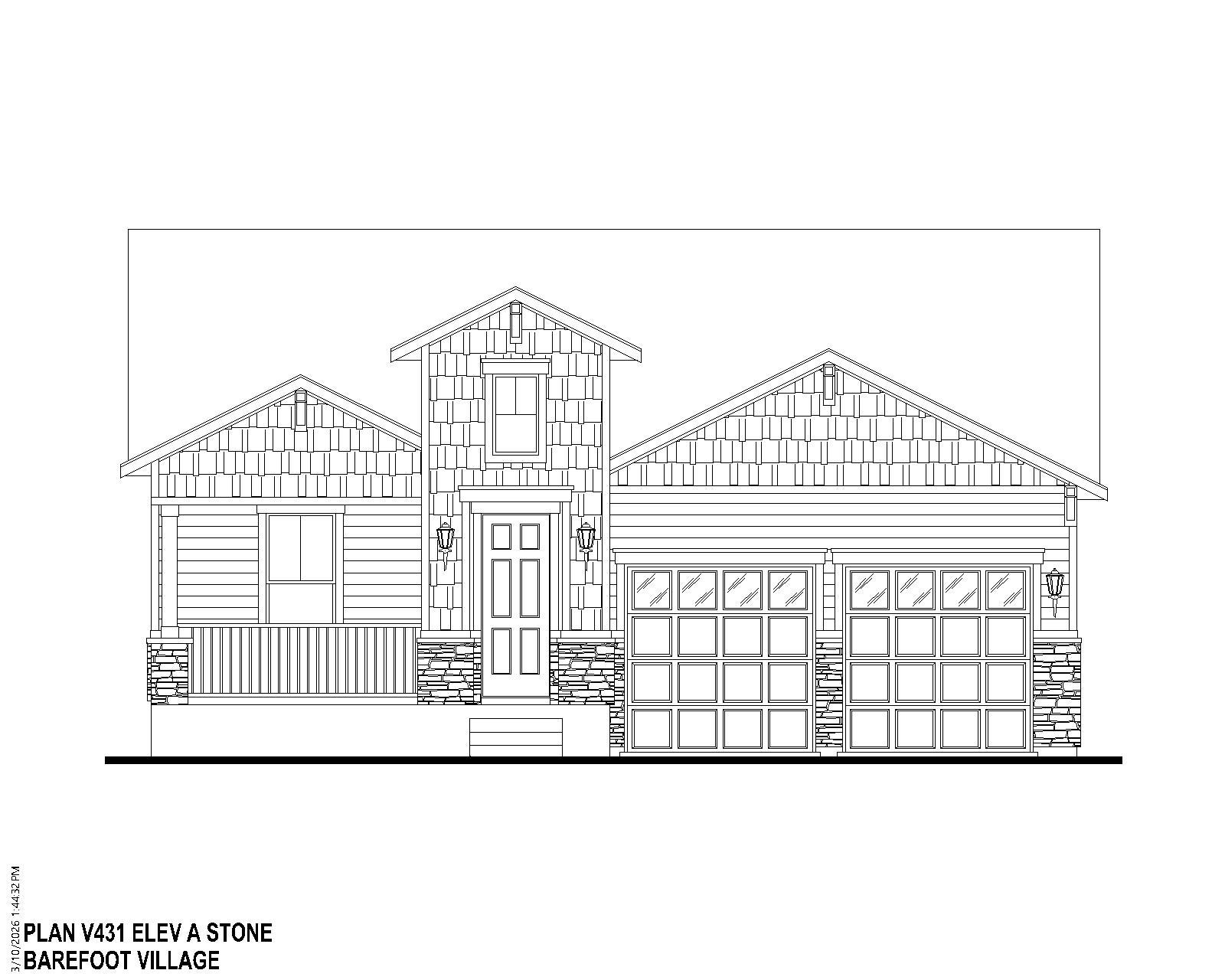 Plan V431 Elevation A w/ Stone