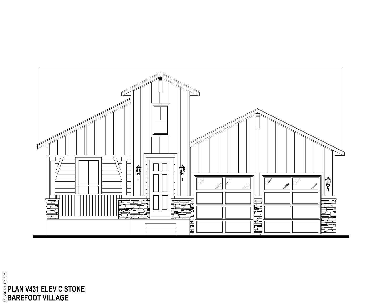 Plan V431 Elevation C w/ Stone