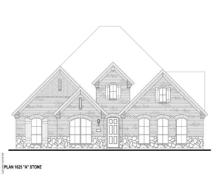 Plan 1625 Elevation A w/ Stone