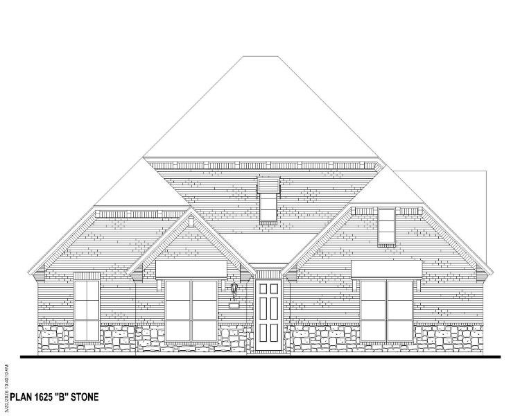 Plan 1625 Elevation B w/ Stone