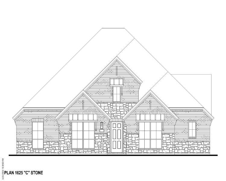 Plan 1625 Elevation C w/ Stone