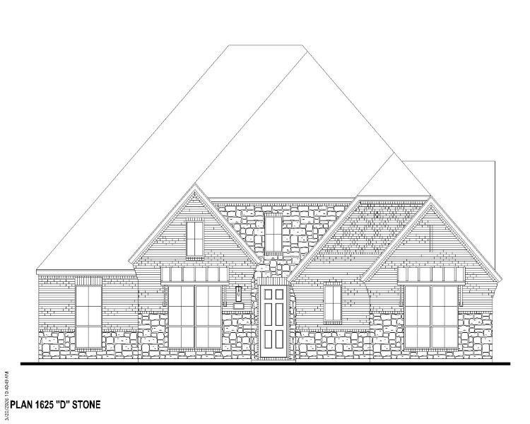 Plan 1625 Elevation D w/ Stone