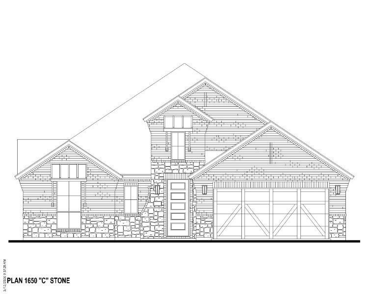 Plan 1650 Elevation C w/ Stone