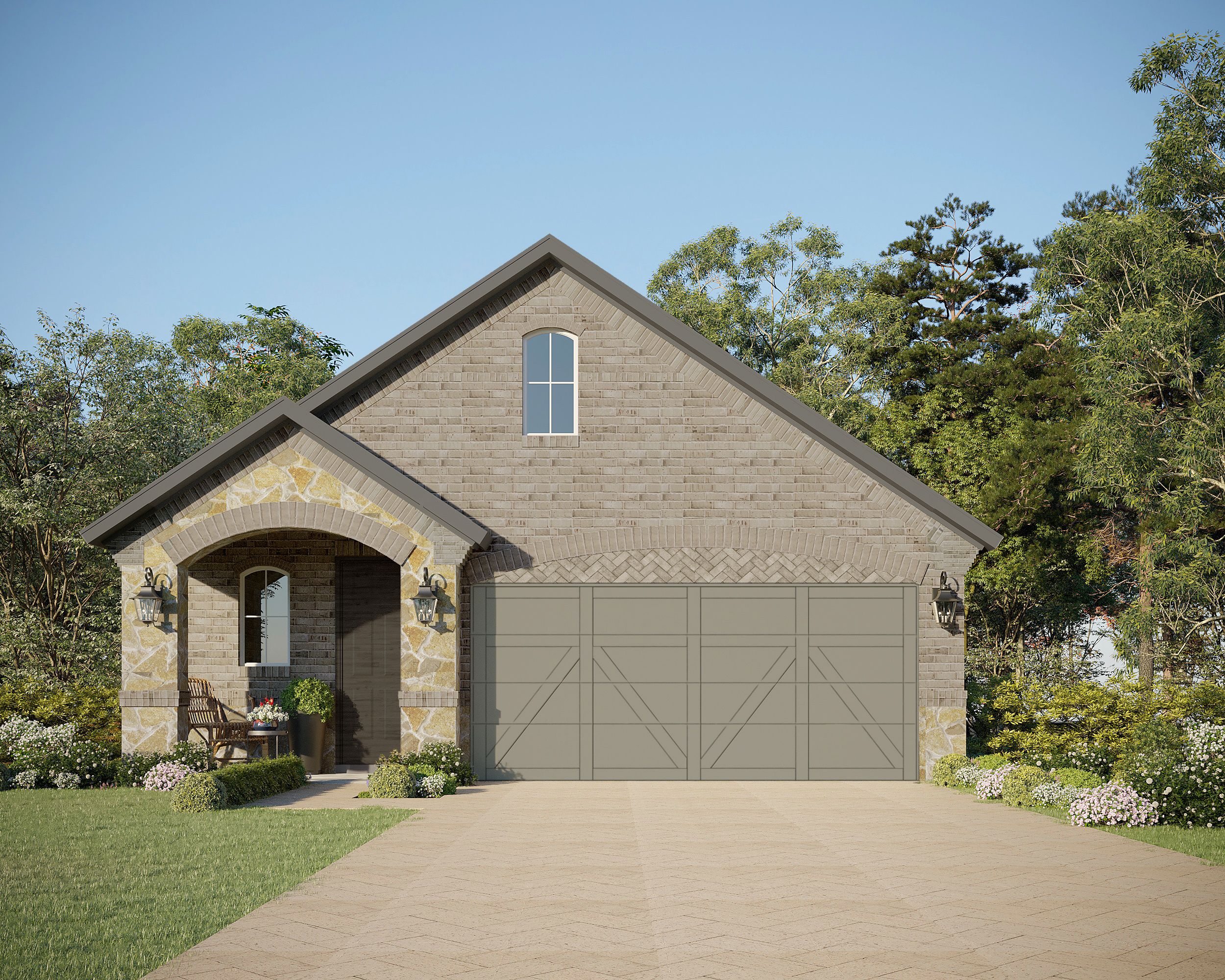 Plan 1472 Elevation A w/ Stone