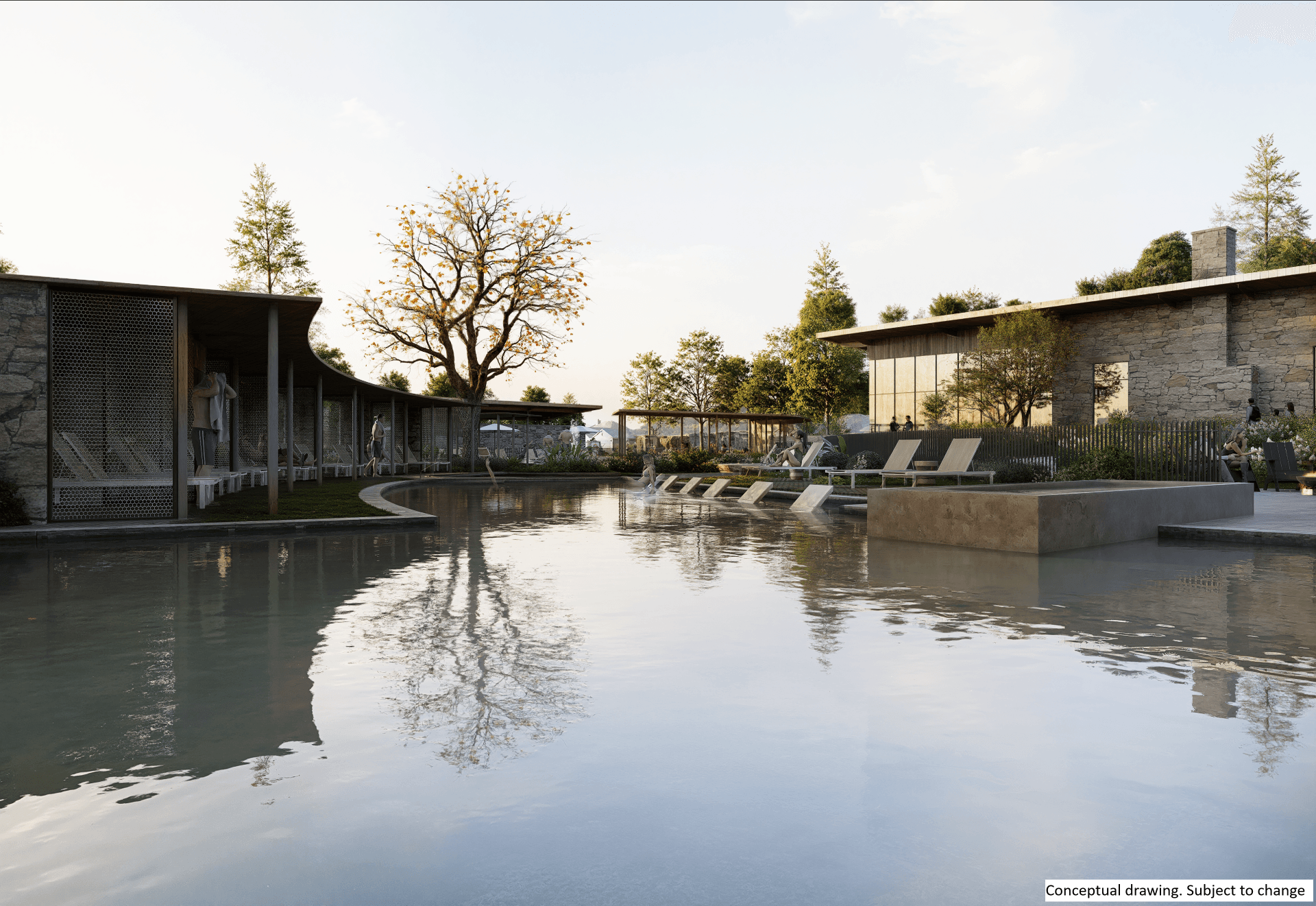 Rendering of resort-style pool in Ventana