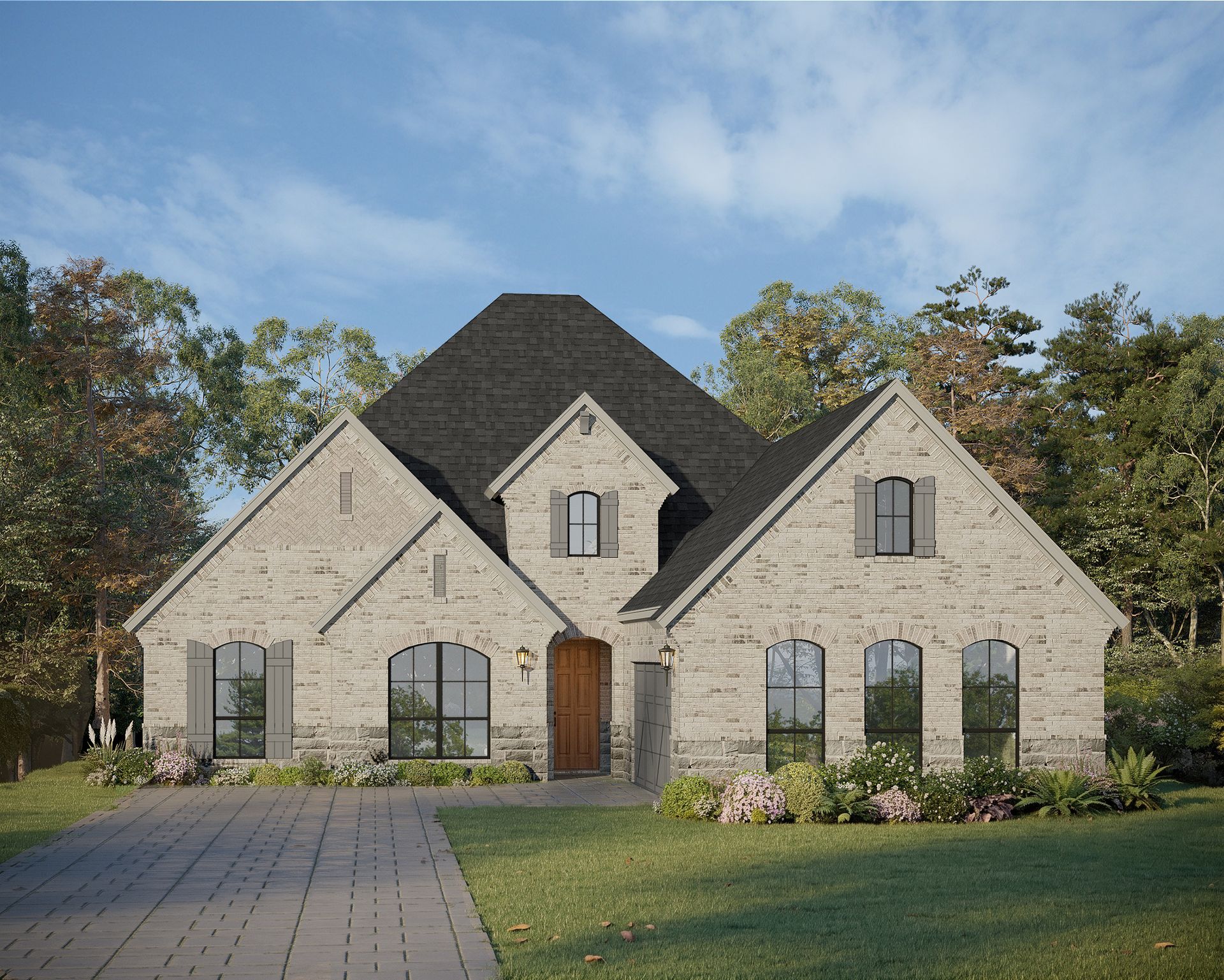 Plan 1625 Elevation A w/ Stone