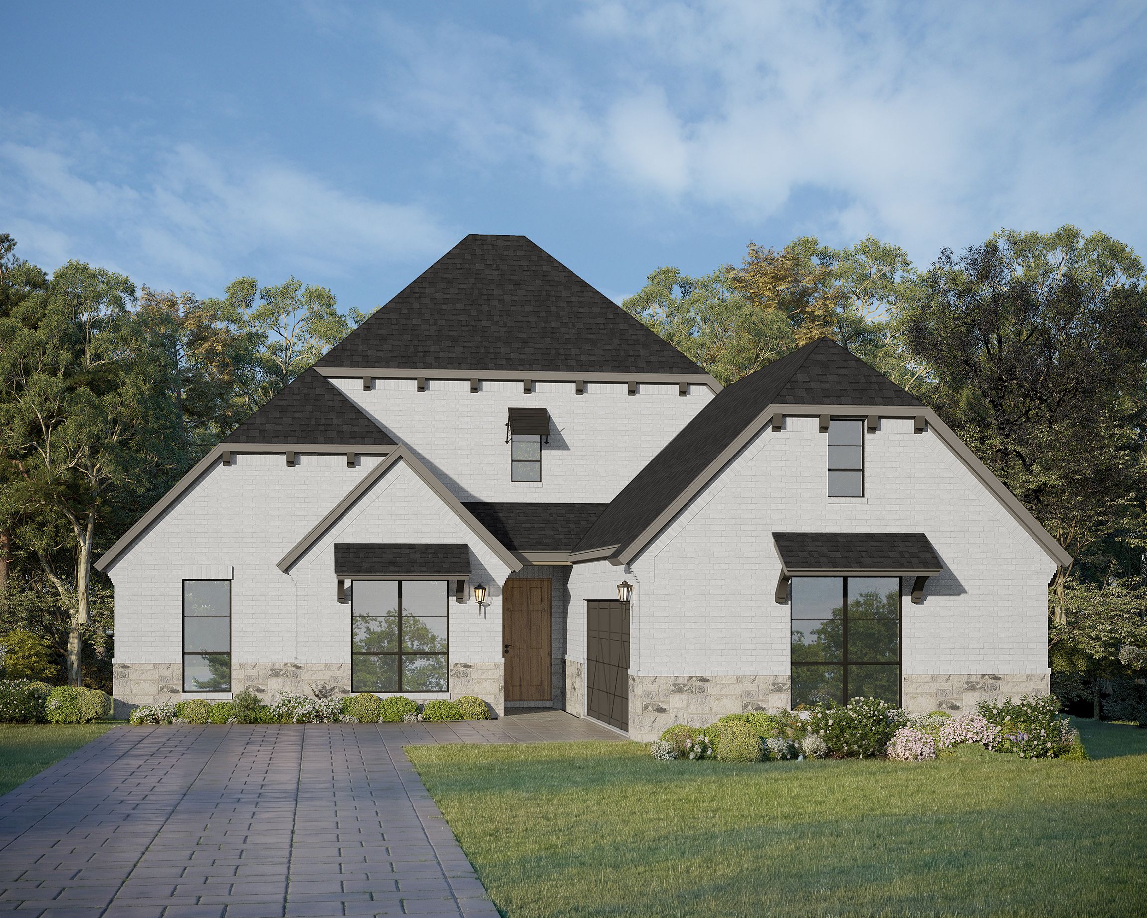 Plan 1625 Elevation B w/ Stone