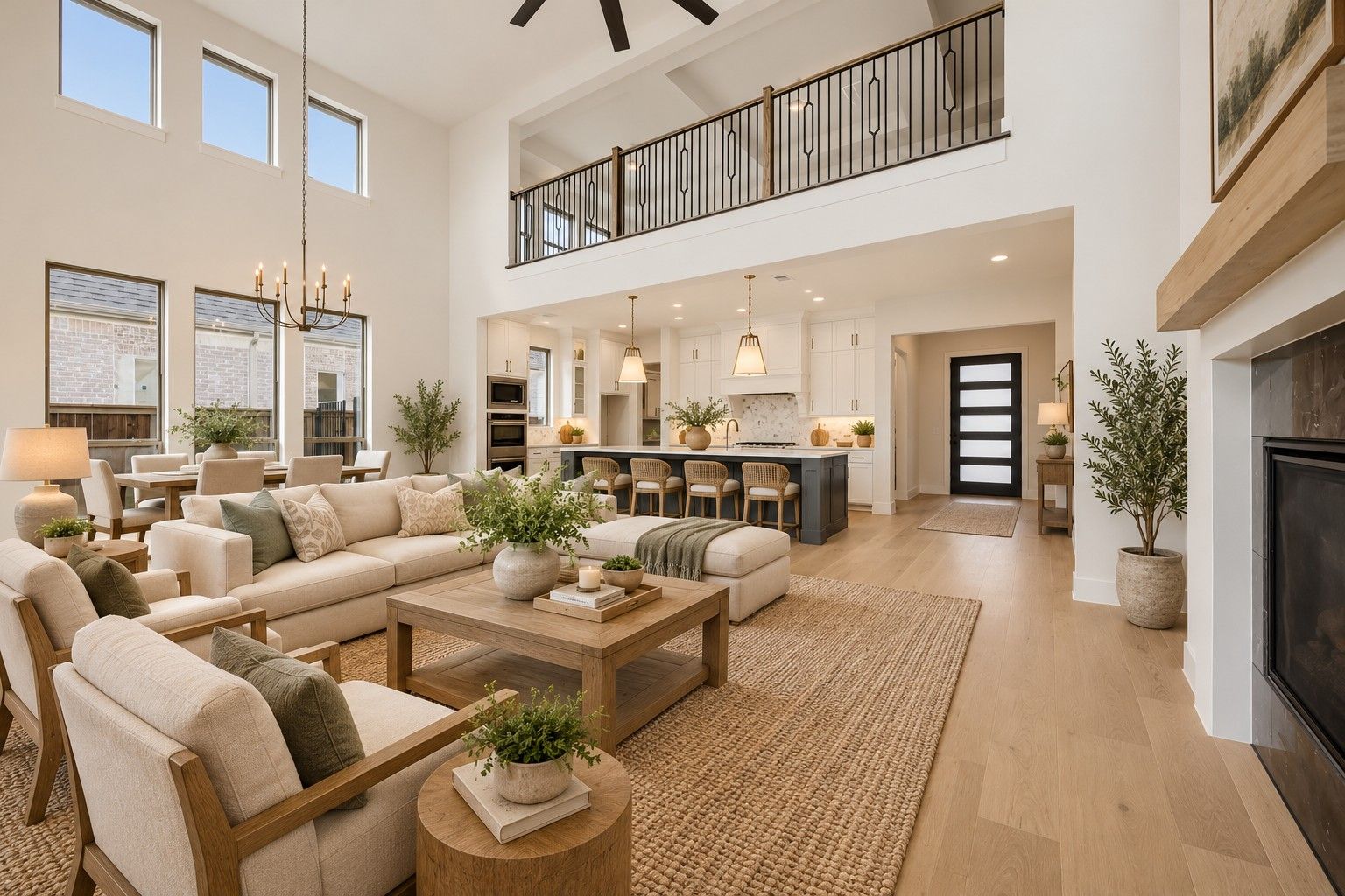 Virtually staged photo - family room