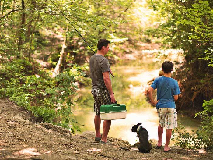 Wildridge Fishing with dog from American Legend Homes