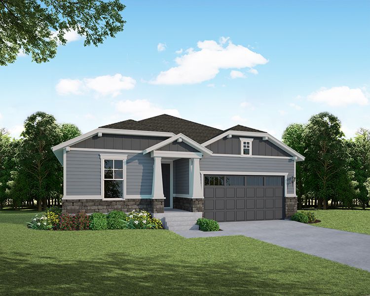 Plan C411 Elevation B with Stone