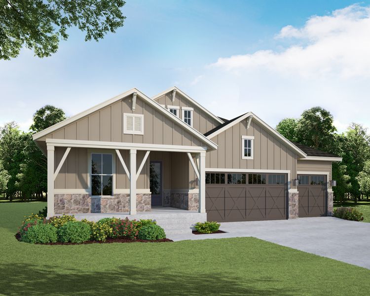 Plan C552 Elevation A w/ Stone