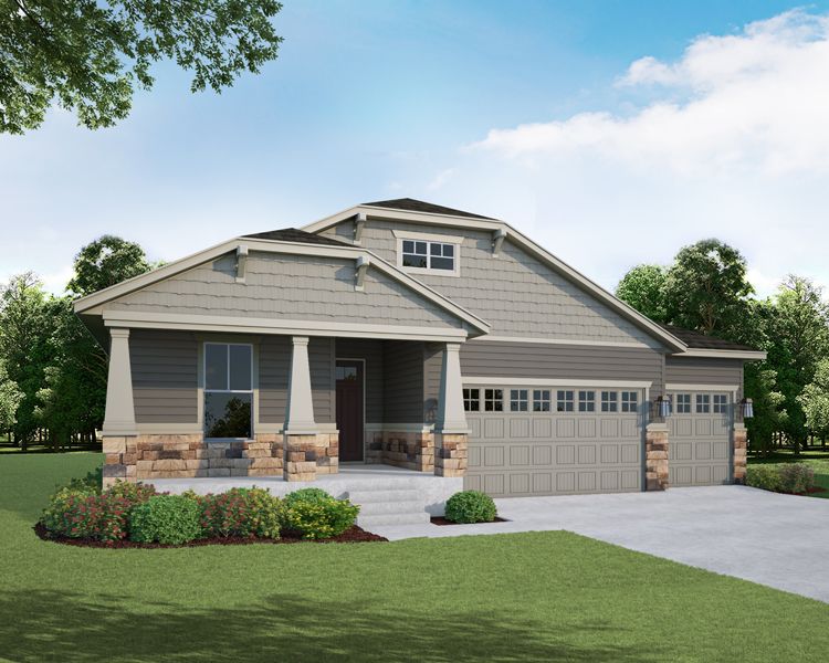 Plan C552 Elevation B w/ Stone