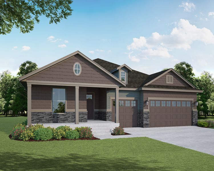 Plan C522 Elevation C w/ Stone