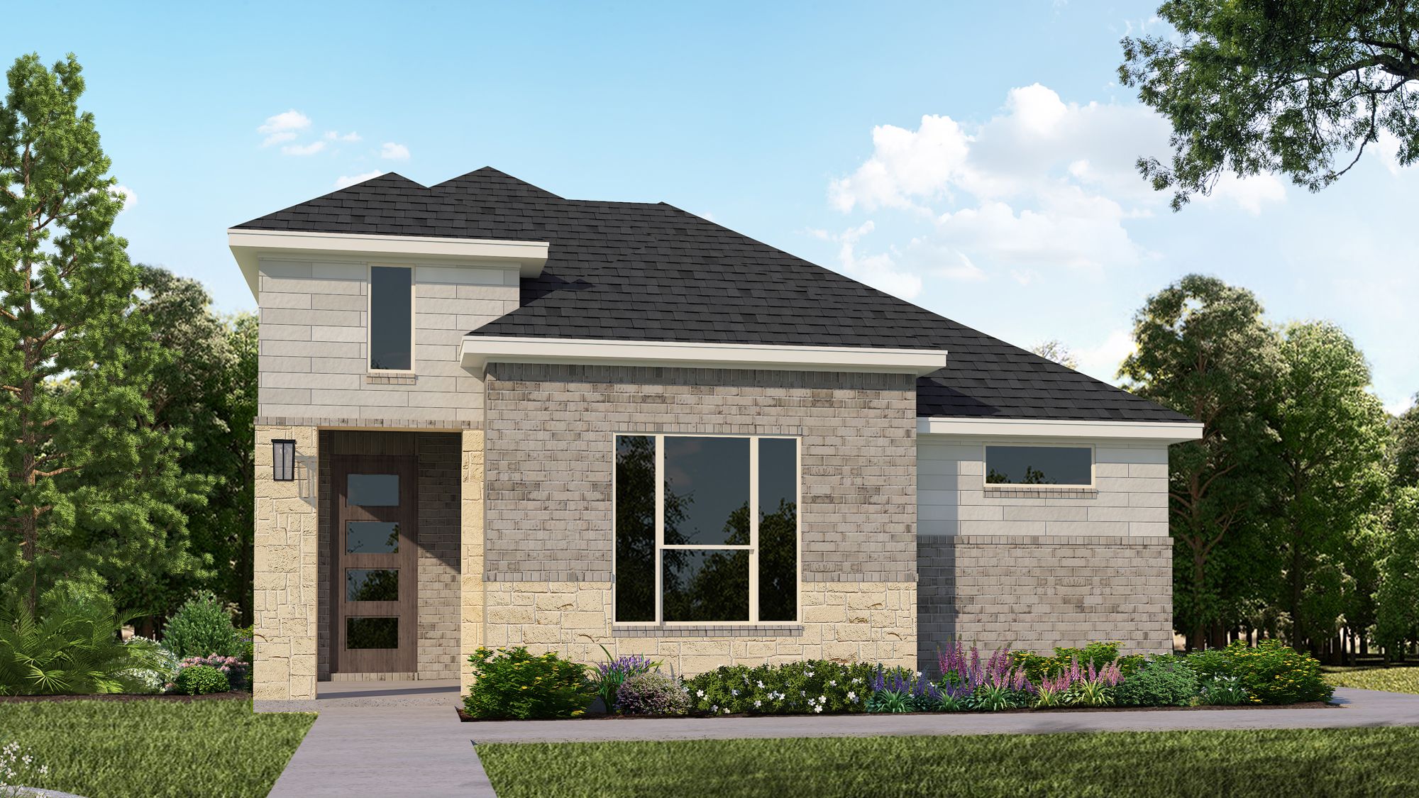 Plan 1402 Elevation C with Stone