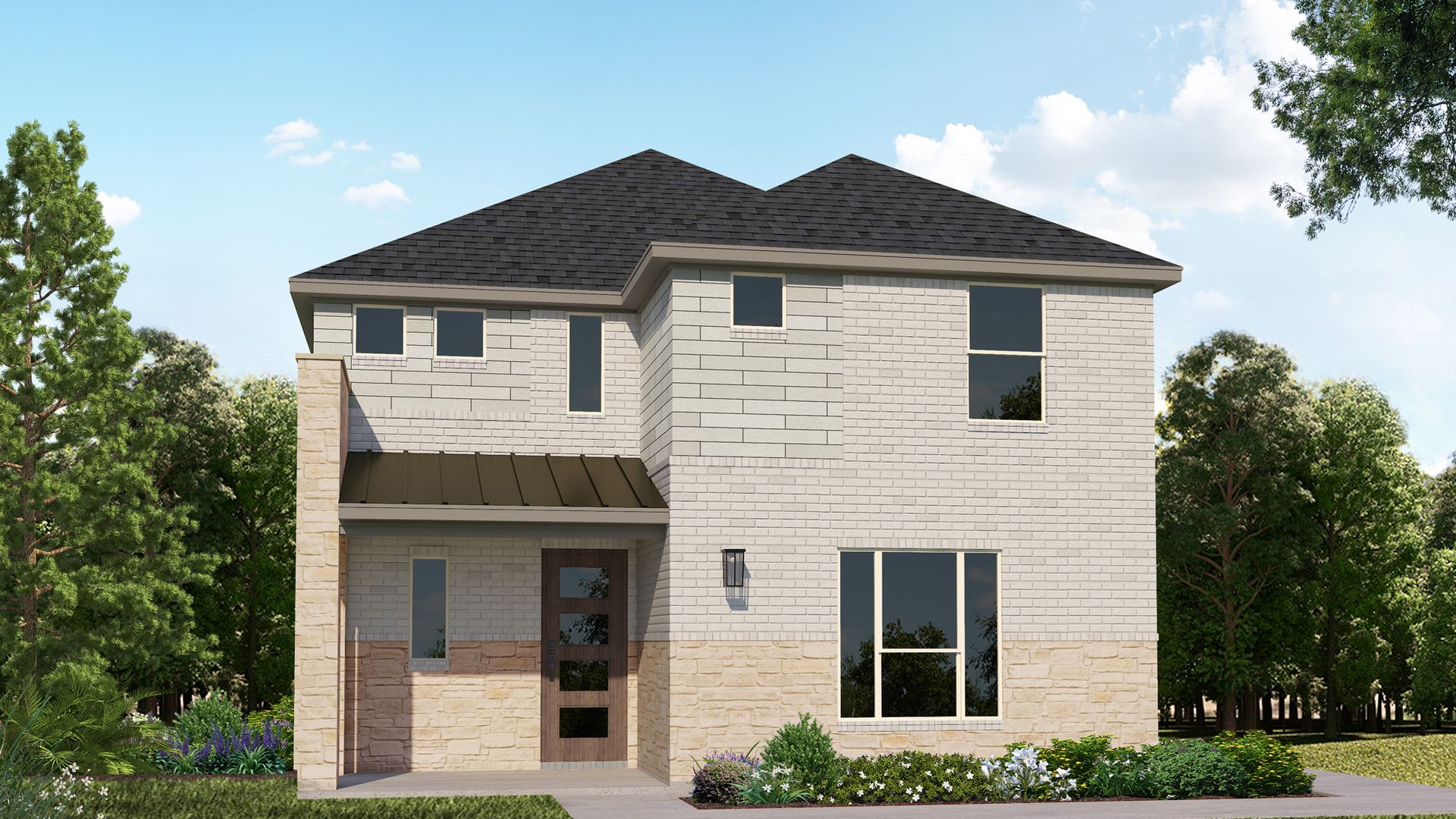 Plan 1406 Elevation C with Stone