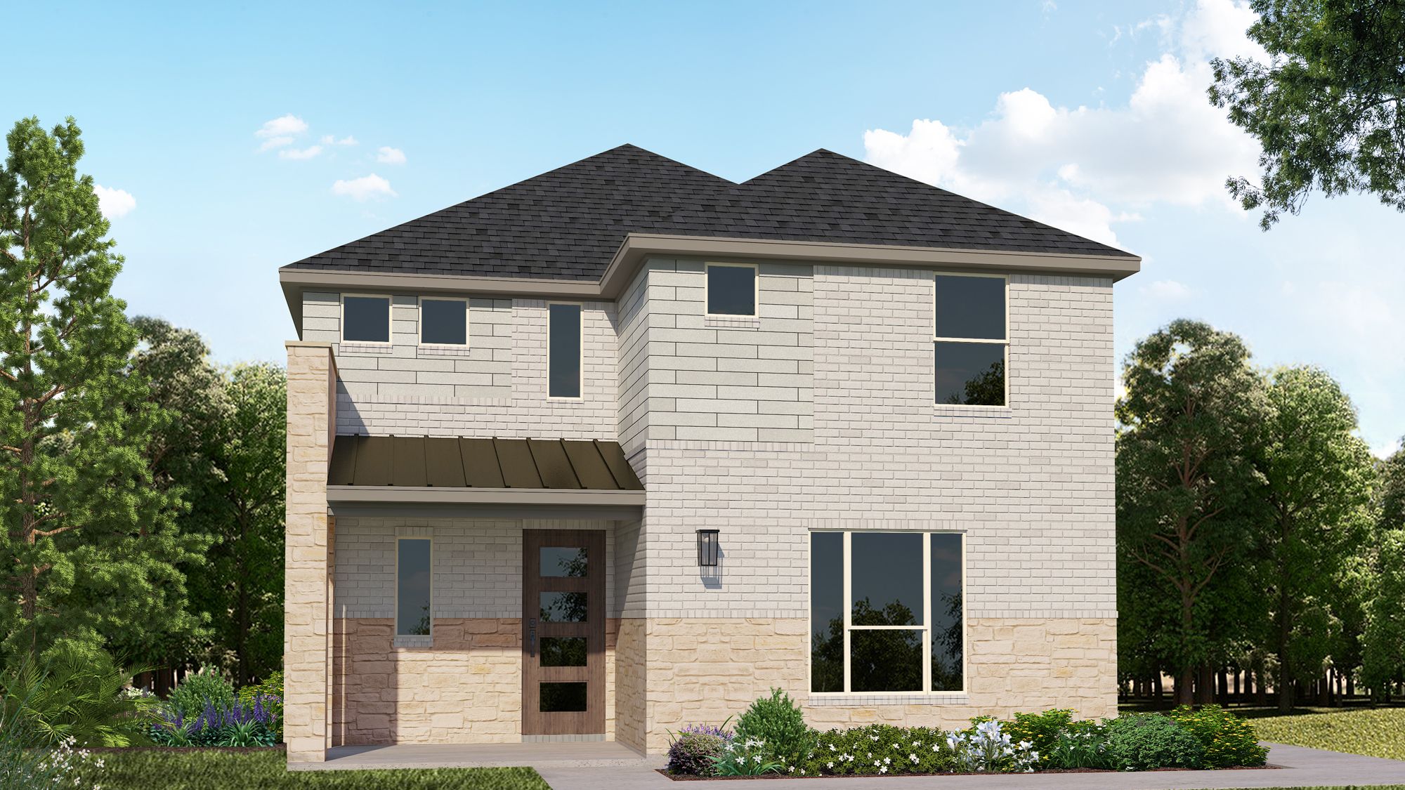 Plan 1406 Elevation C with Stone