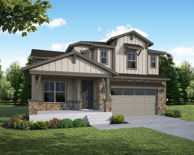 1640 Sundown Elevation C w/ Stone