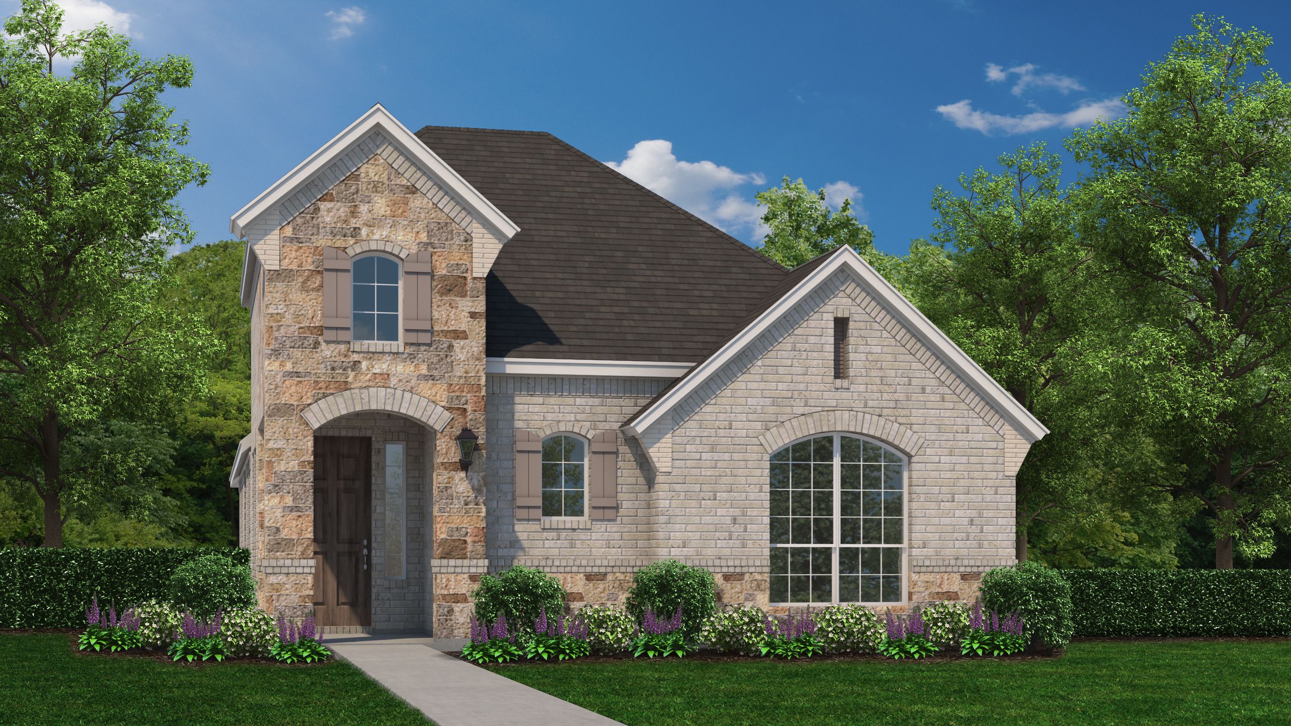 Plan 1401 Elevation A w/ Stone